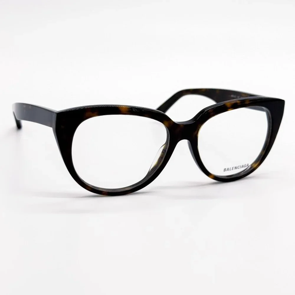 NEW BALENCIAGA EYEGLASSES BB0131O 005 ROUND OVAL DARK HAVANA WOMEN EYEWEAR BALEN